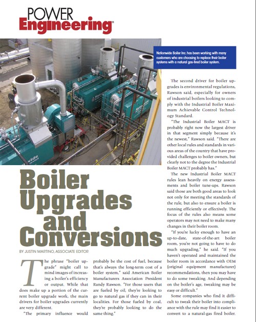 Boiler Upgrades & Conversions - New Article in Power Engineering